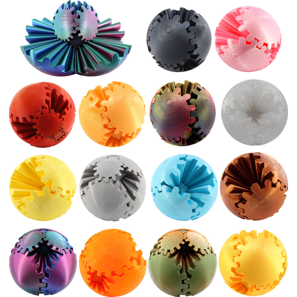 3D Printed 3" Large Gear Ball Fidget Toys Mix Color