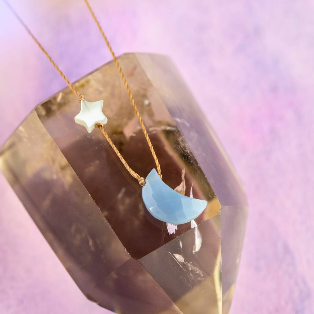 Blue Opal I Love You To The Moon & Back Necklace