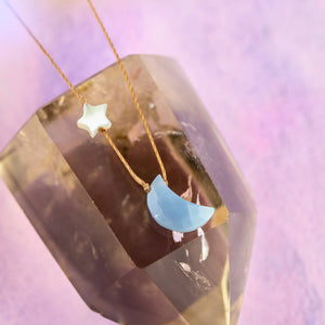 SoulKu - Blue Opal I Love You To The Moon & Back Necklace