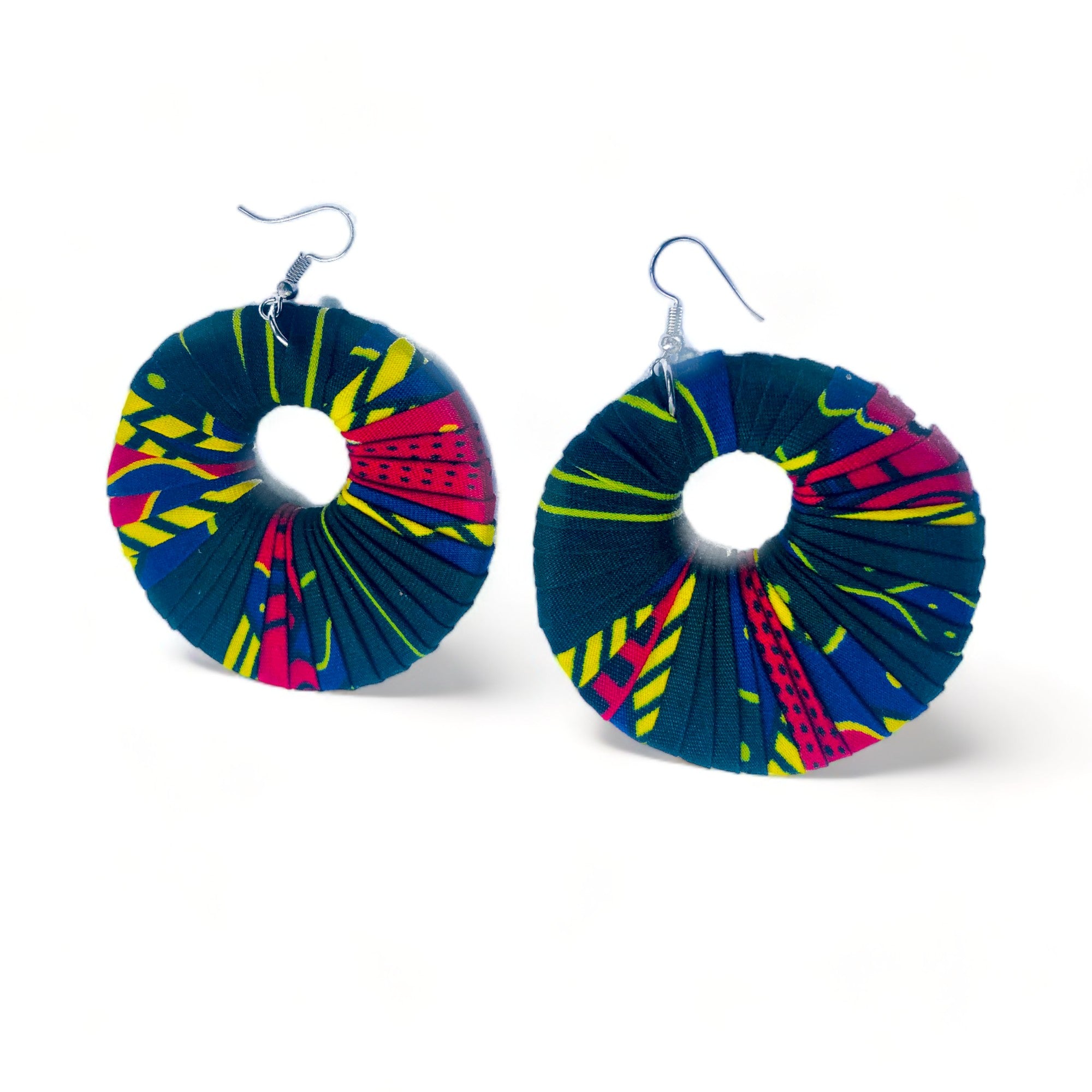 Kitenge earrings (large round)