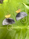 Half moon and brass Earring