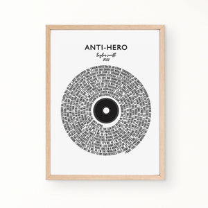 Lyric Wall Art - Anti-Hero by Taylor Swift