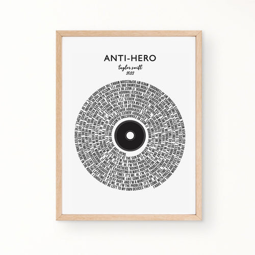 Lyric Wall Art - Anti-Hero by Taylor Swift