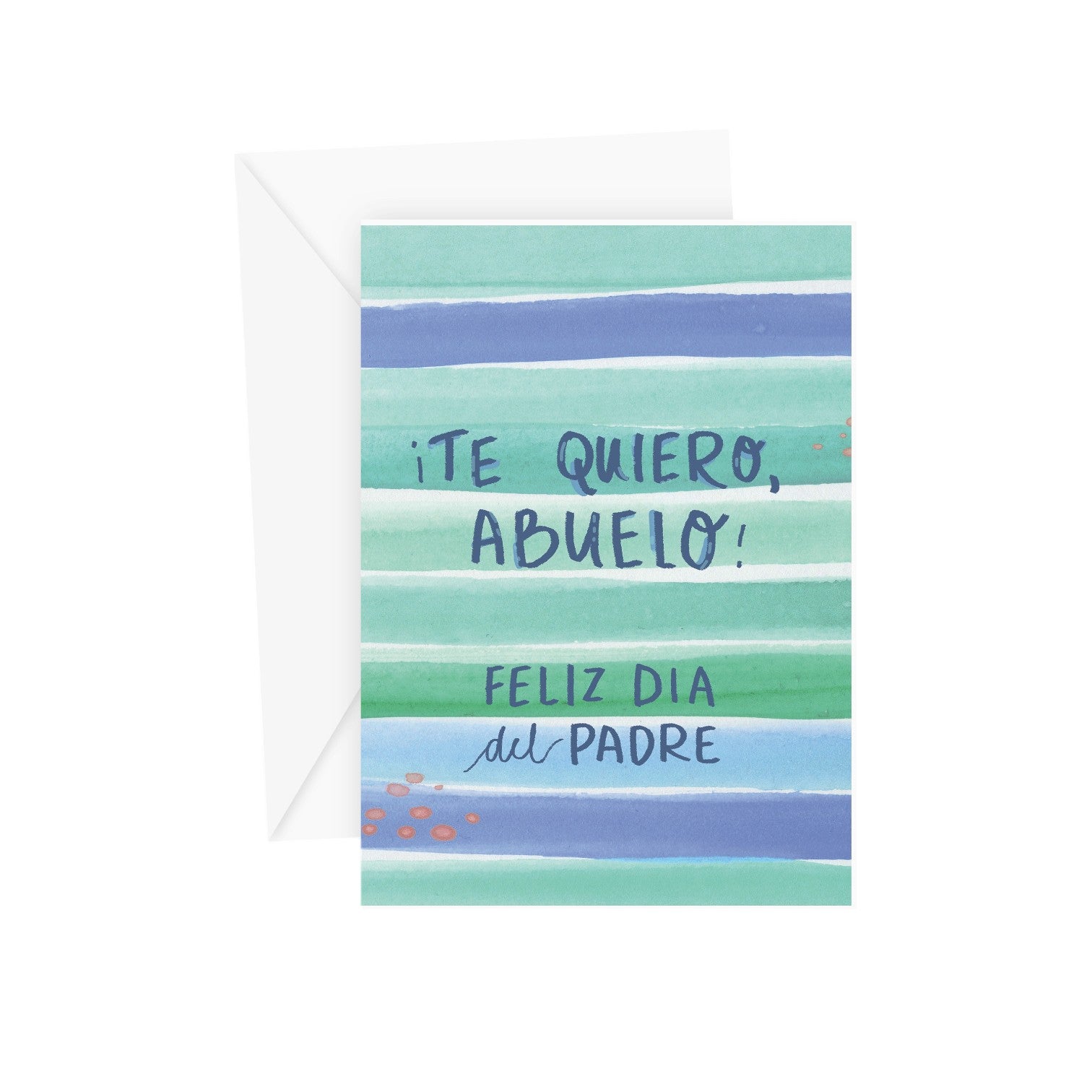 Greeting Card in Spanish - Father's Day for Grandpa - Feliz dia del Padre Abuelo - Peach or Plum