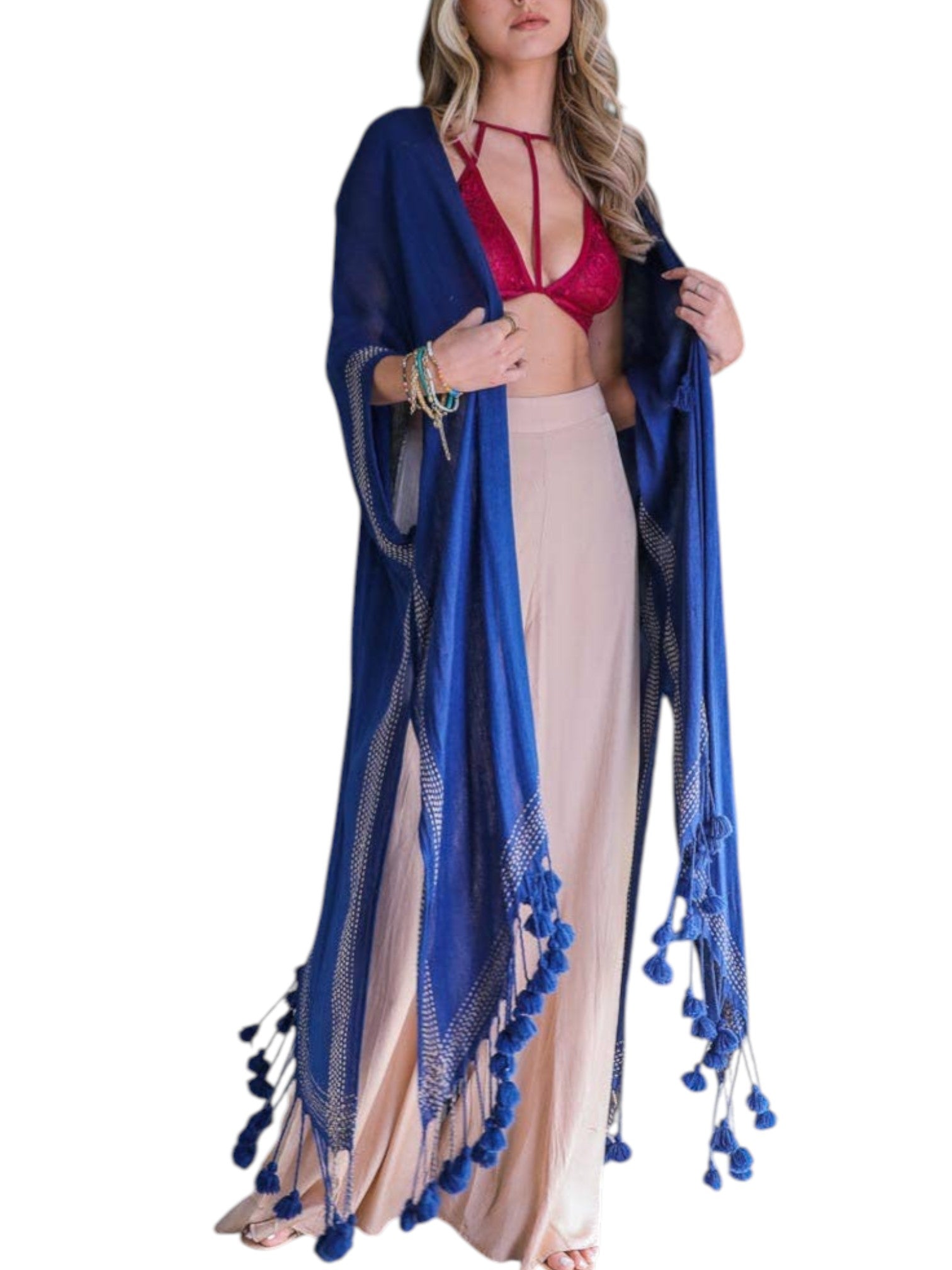WHS All Seasons Chic Longline Tassel Kimono
