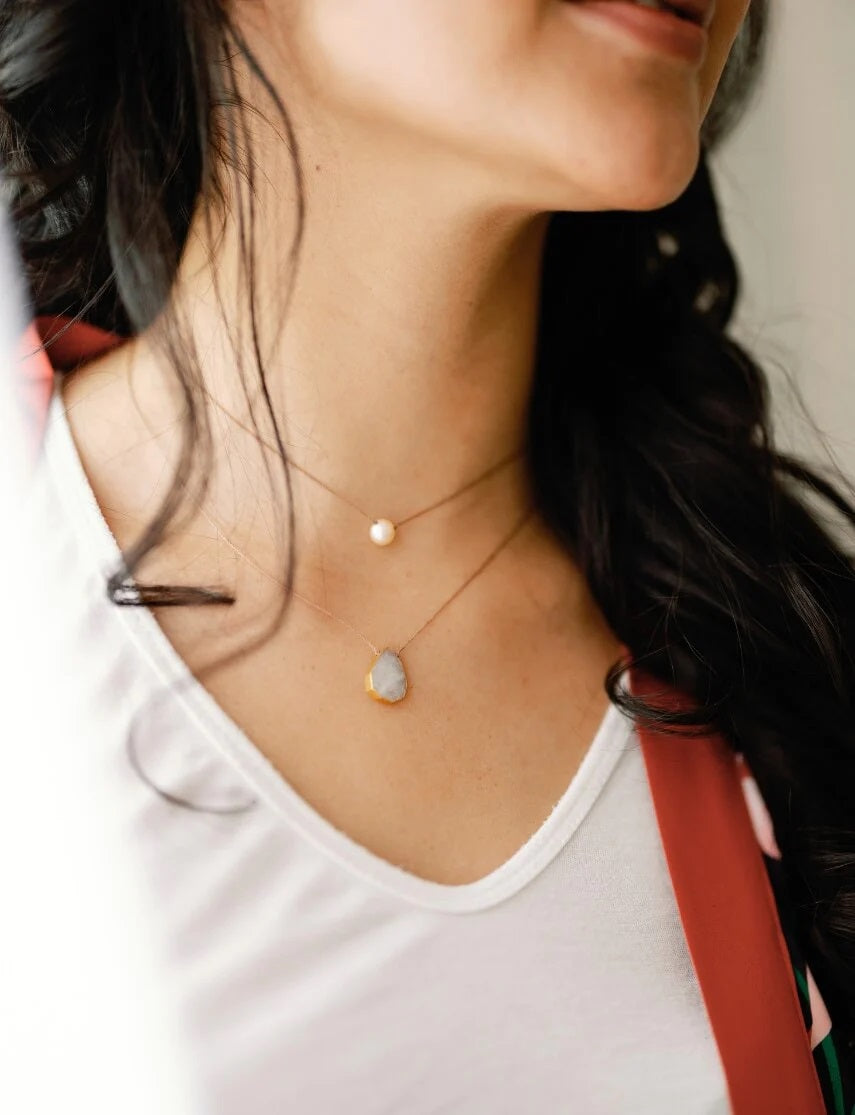 Be the Light Aqua Chalcedony Necklace