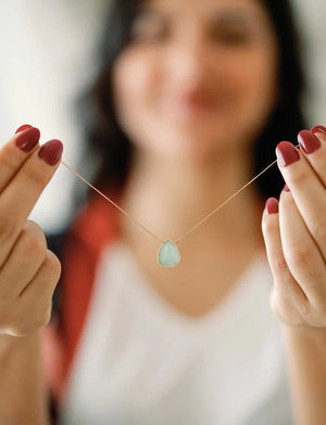 Be the Light Aqua Chalcedony Necklace