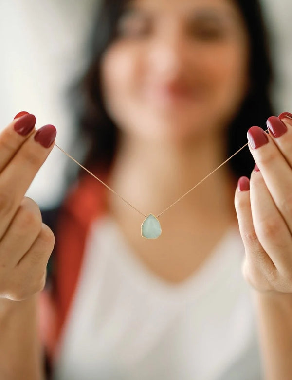 Be the Light Aqua Chalcedony Necklace