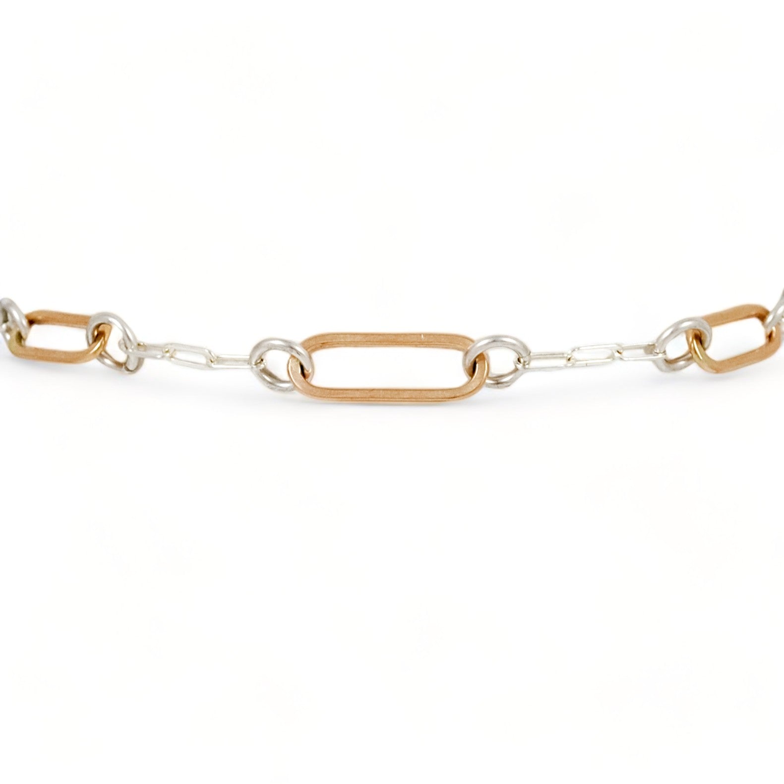 Paperclip Link Floating Bracelet - mixed metals