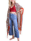 WHS Bohemian Diamond Tassel Kimono - Rust