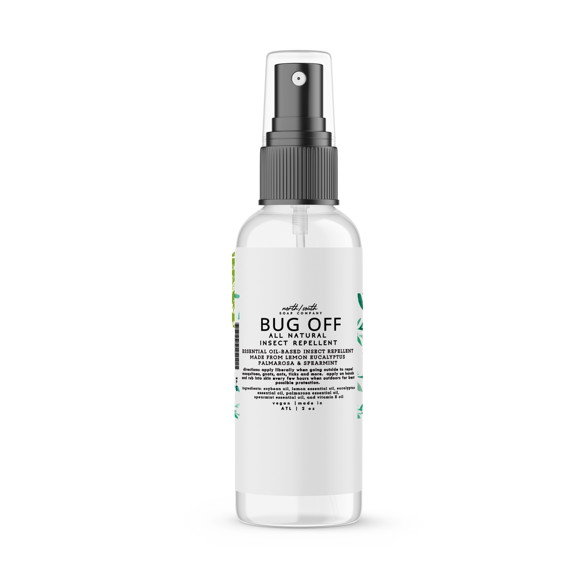 Bug Off All Natural Insect Repellent - Lemon Eucalyptus Palmarosa and Spearmint 2oz