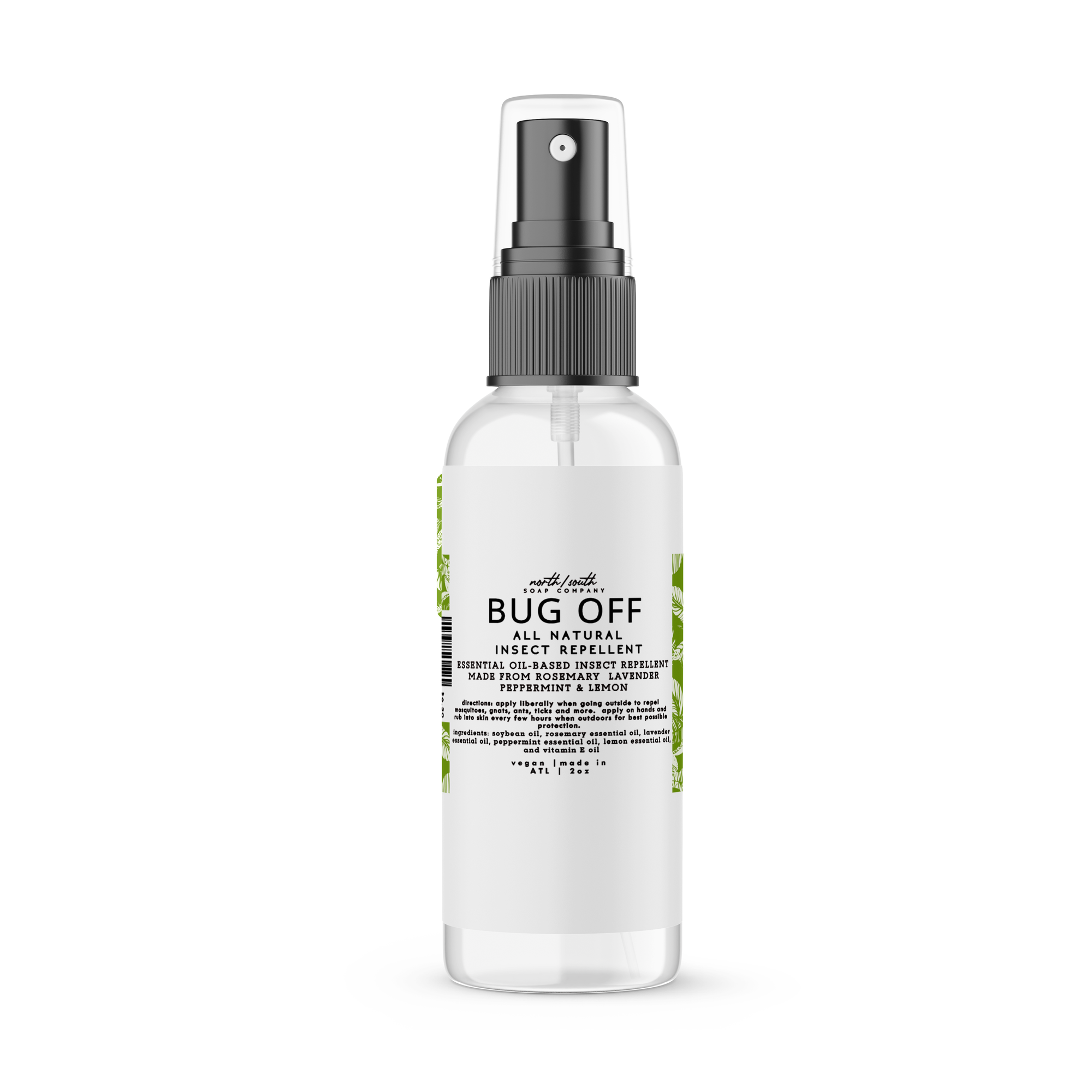 Bug Off All Natural Insect Repellent - Rosemary, Lavender, Peppermint and Lemon 2OZ