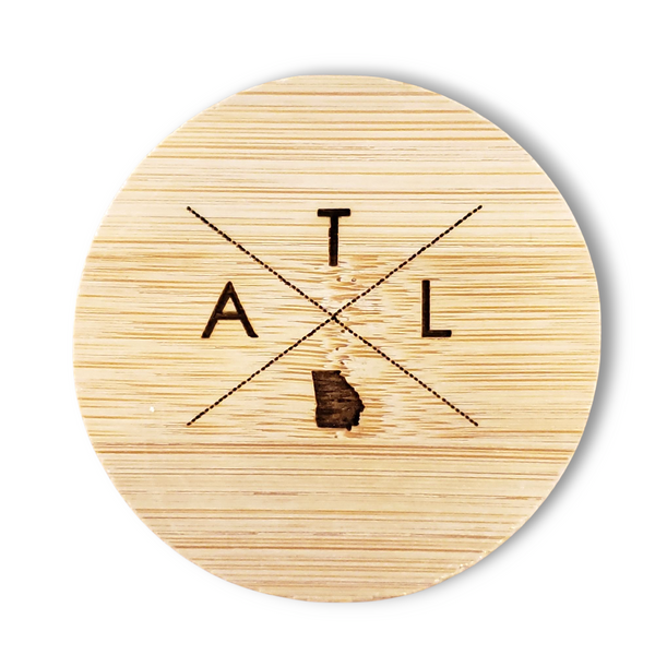 Round Magnetic Wood Engraved Bottle Opener - ATL Cross