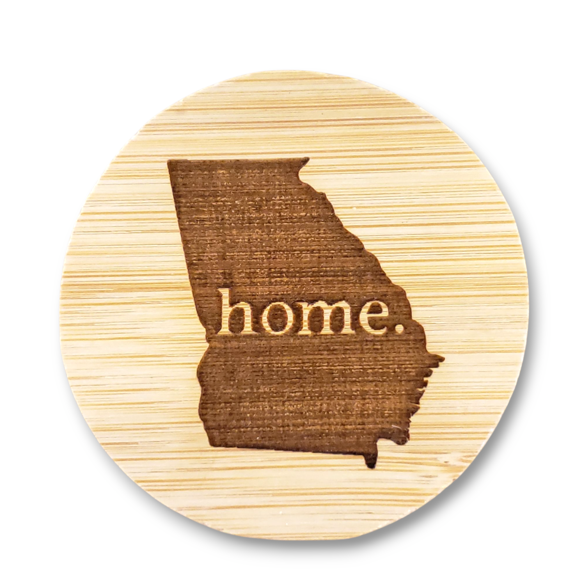 Round Magnetic Wood Engraved Bottle Opener - Georgia home