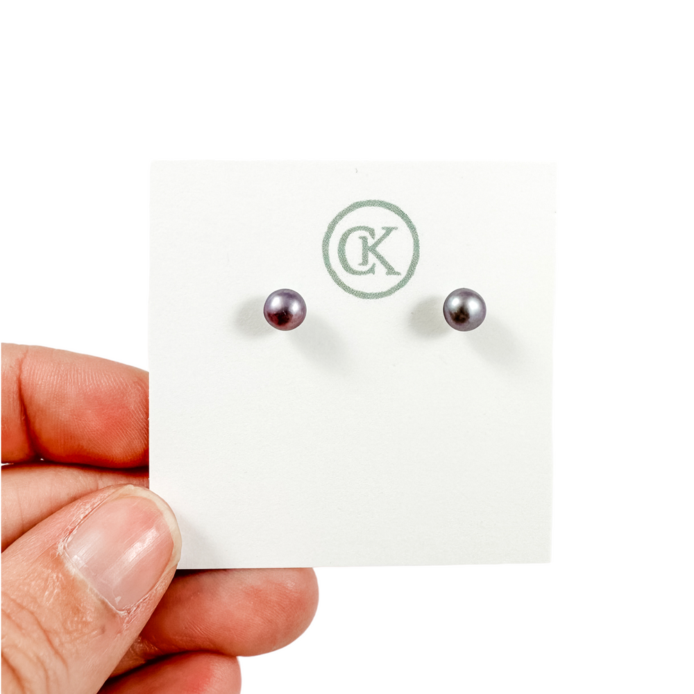 WHS Pearl Studs - small peacock