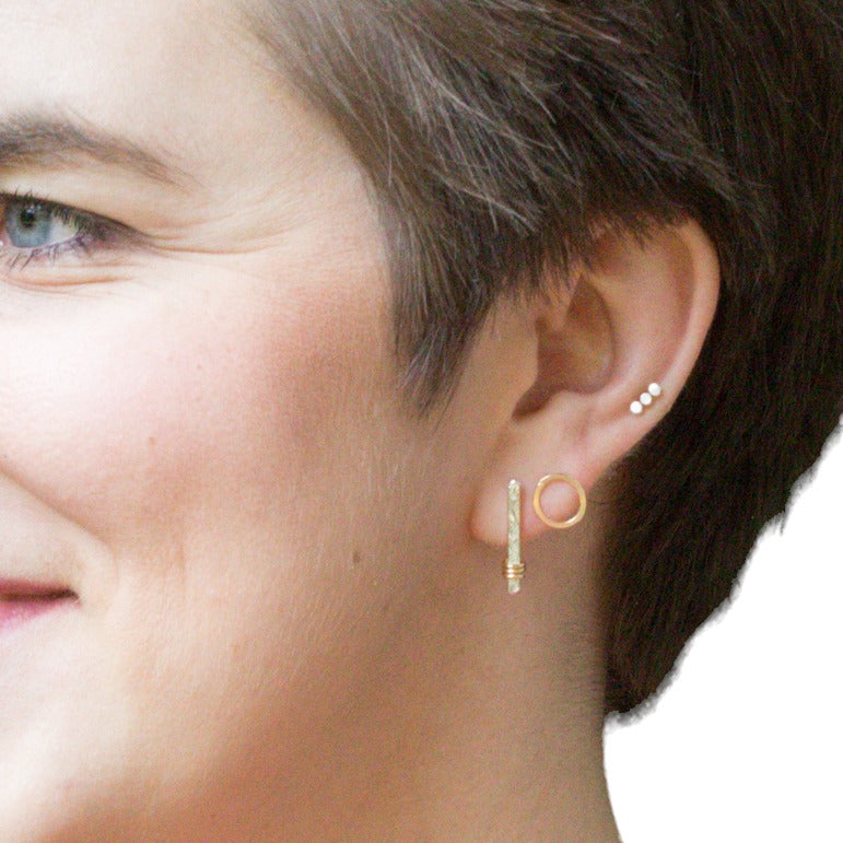 Mini Beaded Studs - sterling