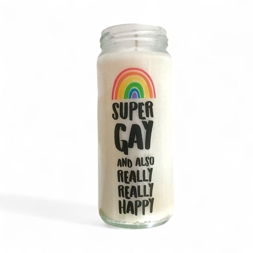 Super Gay and also Really Really Happy candle