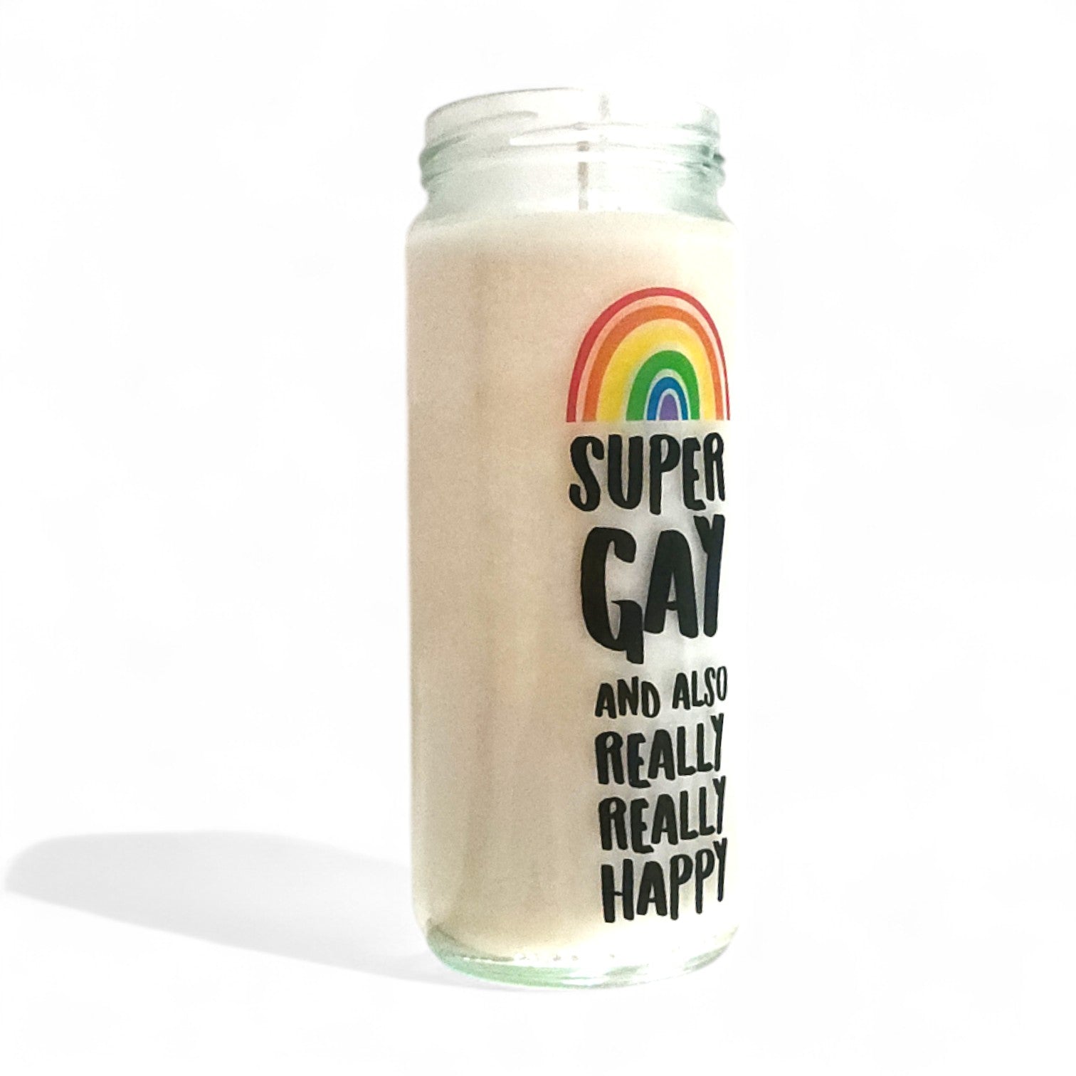 Super Gay and also Really Really Happy candle