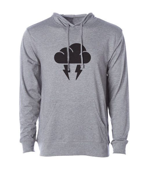 Cloudy Day Pullover Yeahbuzzy lightweight jersey hoodie with graphic applied to front