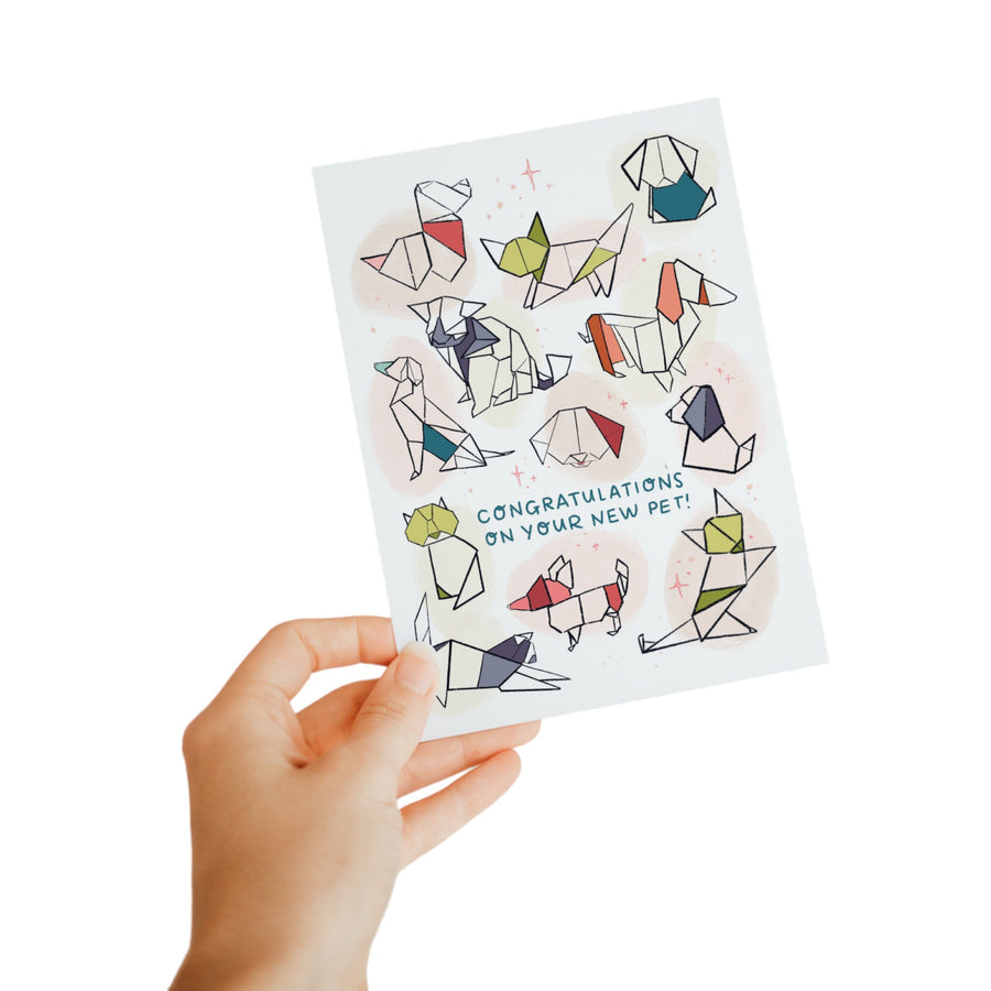 Greeting Card - New Pet Owners - Congrats on your new pet - adopt dog cat puppy fur baby