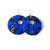 Large Round Ankara Earrings (Multicolor - Electric Blue/Orange)