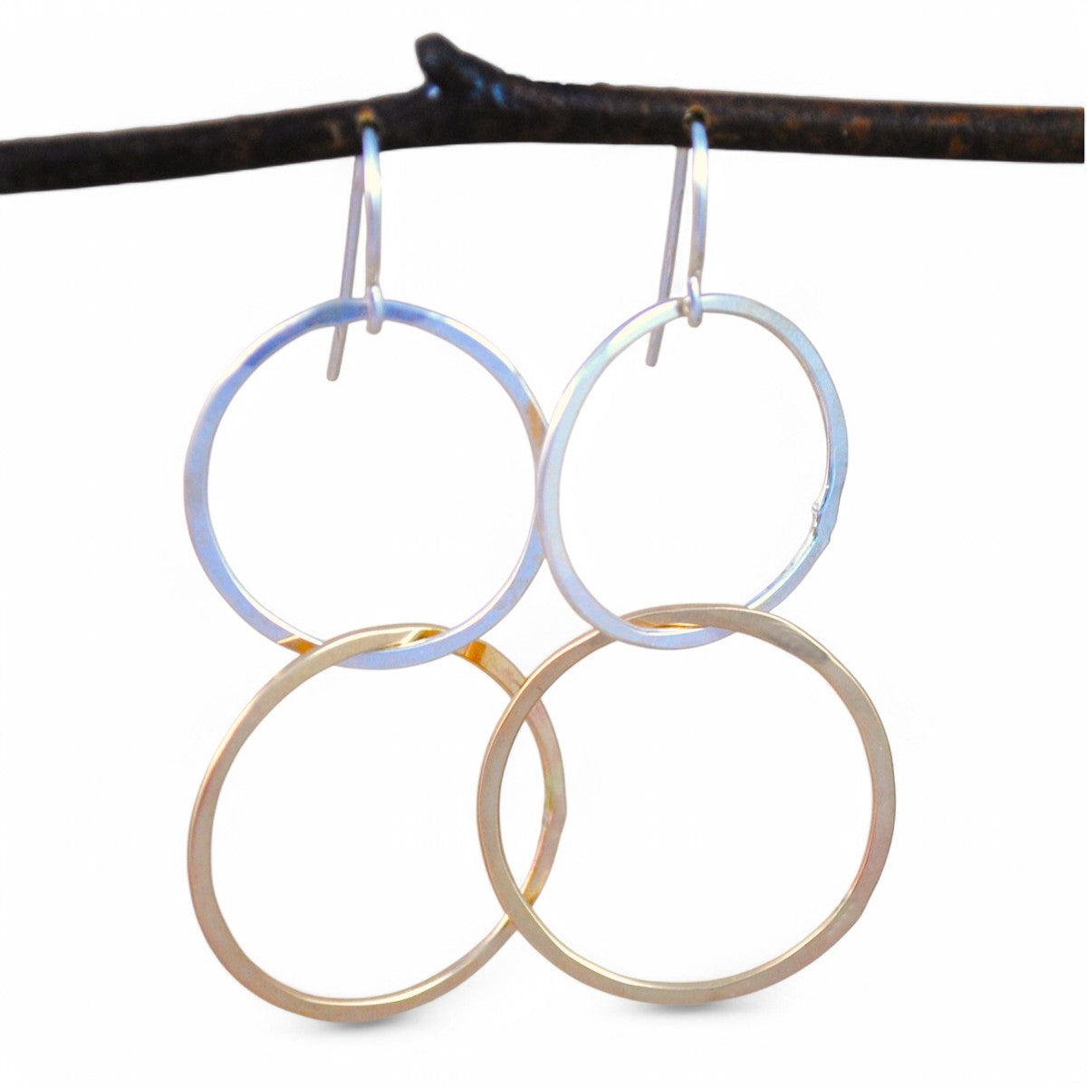 Large Interlocking Earrings - mixed metals
