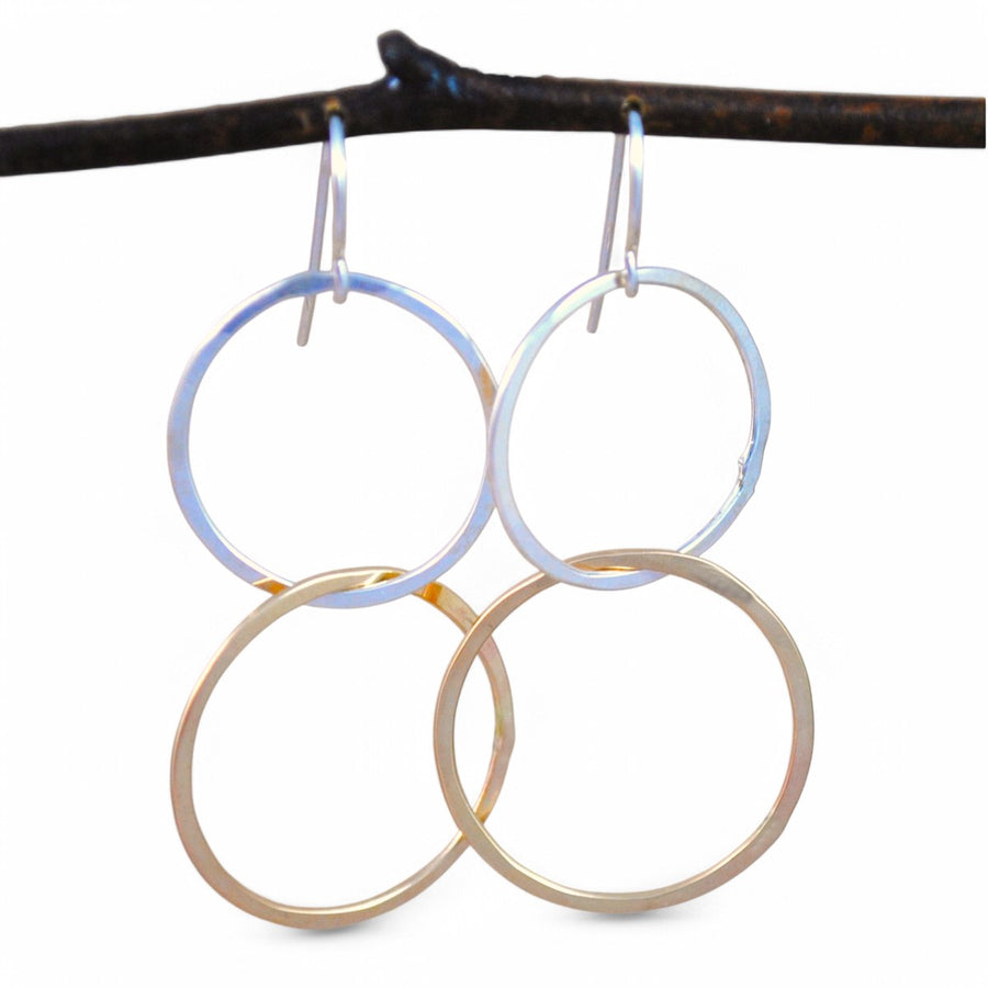 Large Interlocking Earrings - mixed metals