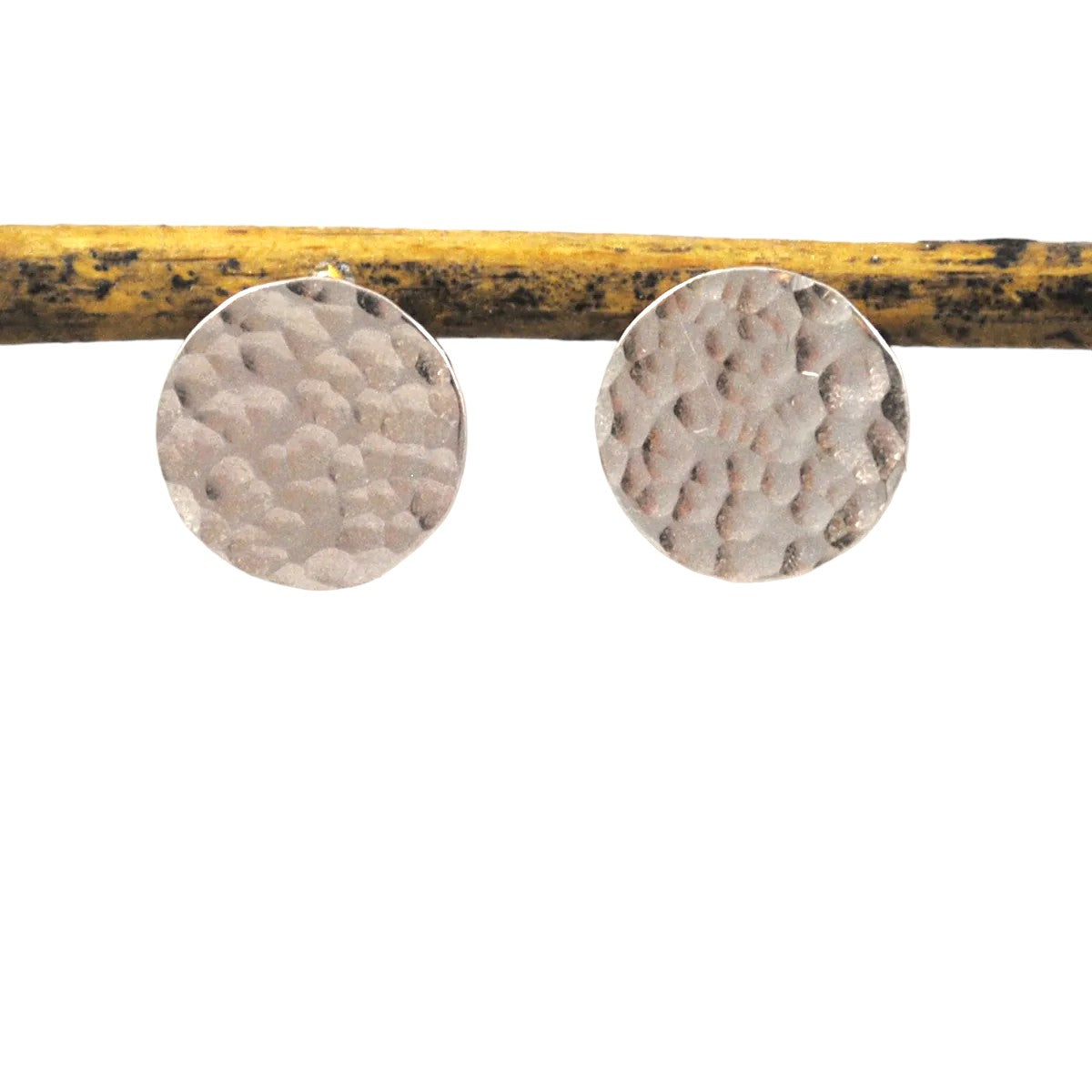 Hammered Disc Studs - gold-filled