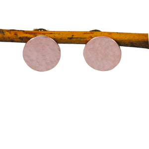 Hammered Disc Studs - rose gold-filled