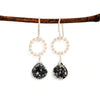 Druzy and Beaded Circle Earrings - gold-filled