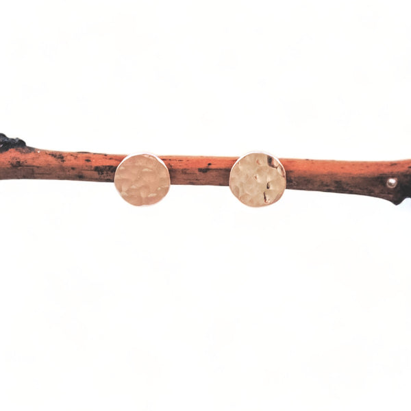 Small Hammered Disc Studs - gold-filled