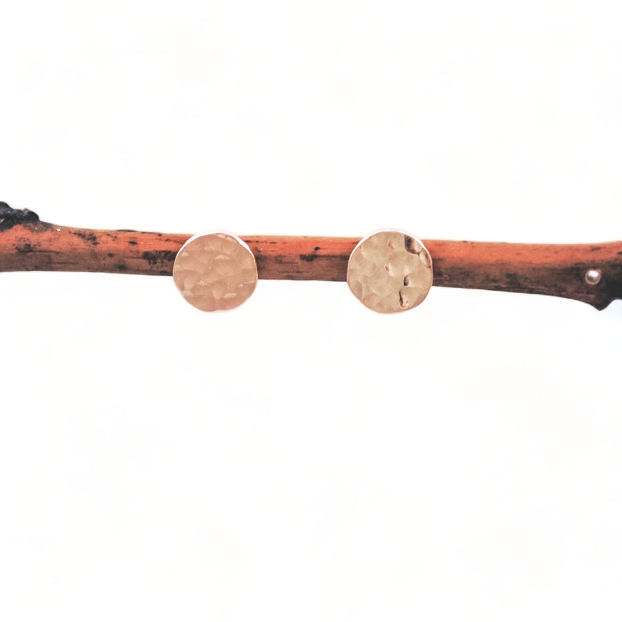 Small Hammered Disc Studs - gold-filled