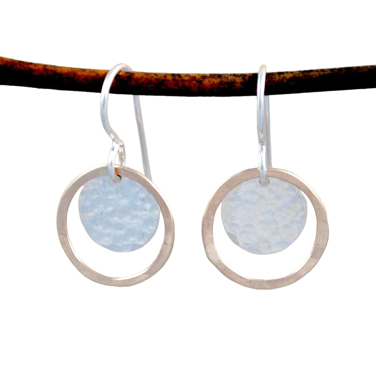 Hammered Halo Earrings - mixed metals