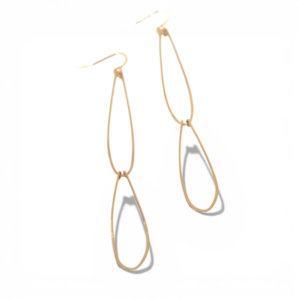 Lina Hand Hammered Brass Earrings