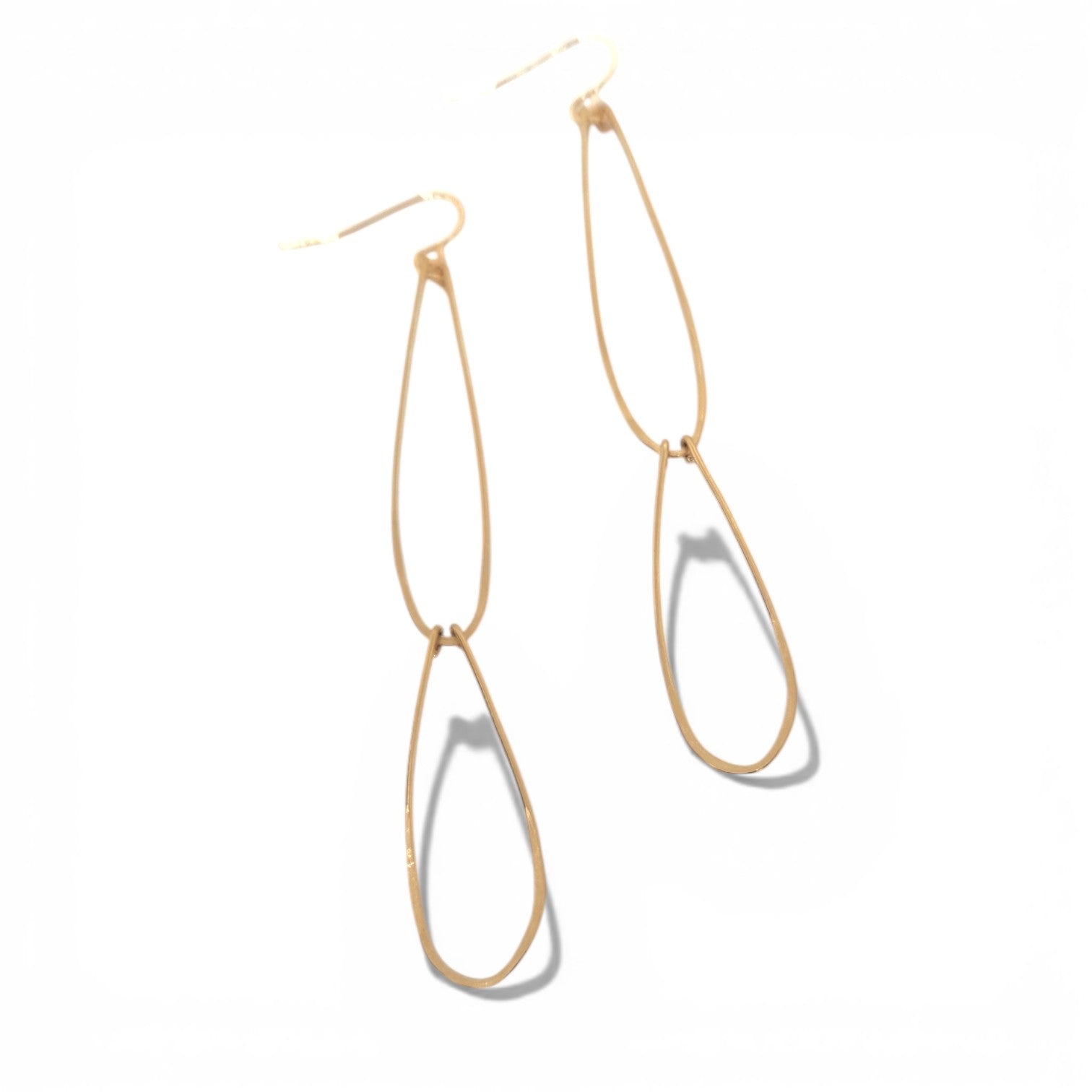 Lina Hand Hammered Brass Earrings