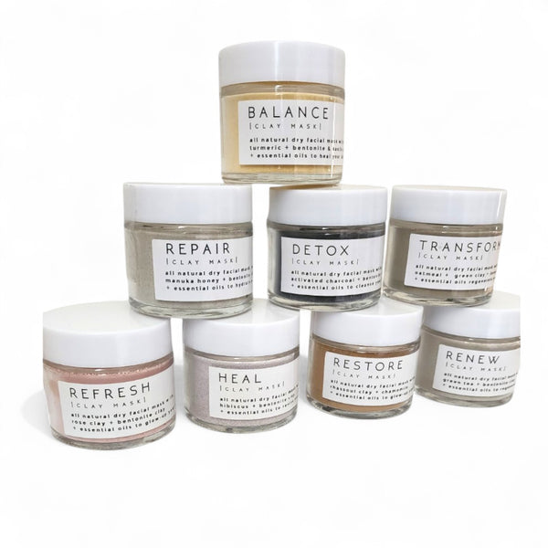 Heal All Natural Face Mask - Hibiscus + Chamomile + Bentonite Clay