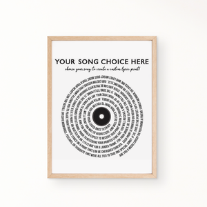Choose Your Song! Lyric Wall Art - Custom & Premade Lyrics Available
