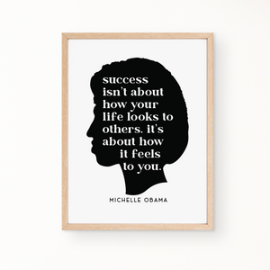 SILHOUETTE Wall Art - MICHELLE OBAMA QUOTE ON SUCCESS