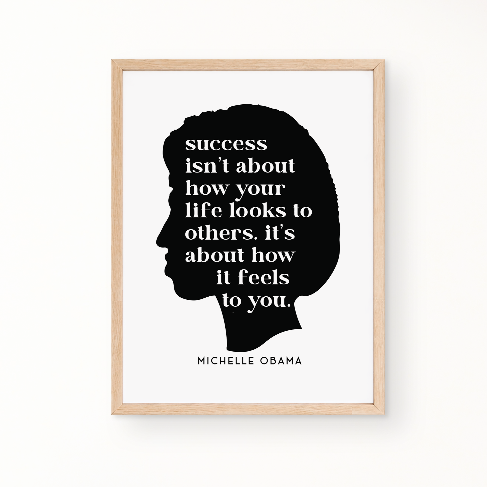 SILHOUETTE Wall Art - MICHELLE OBAMA QUOTE ON SUCCESS