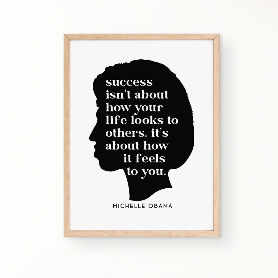 SILHOUETTE Wall Art - MICHELLE OBAMA QUOTE ON SUCCESS