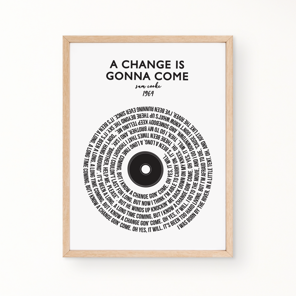 Lyric Wall Art - A Change Is Gonna Come by Sam Cooke