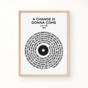 Lyric Wall Art - A Change Is Gonna Come by Sam Cooke