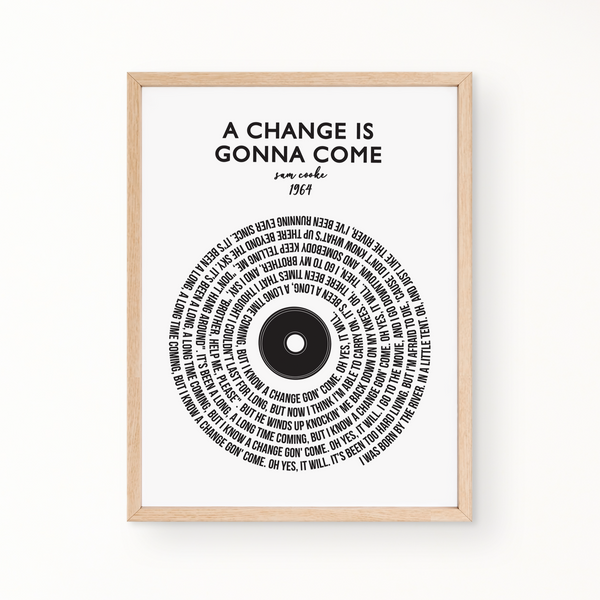Lyric Wall Art - A Change Is Gonna Come by Sam Cooke