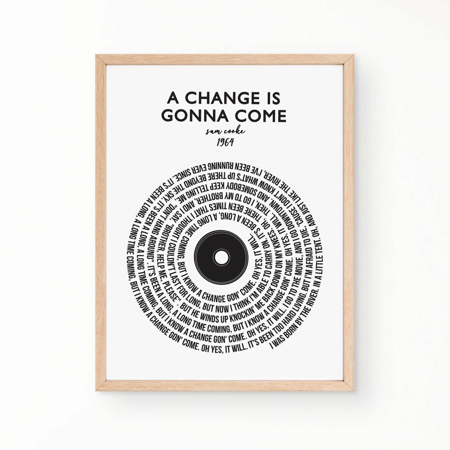 Lyric Wall Art - A Change Is Gonna Come by Sam Cooke