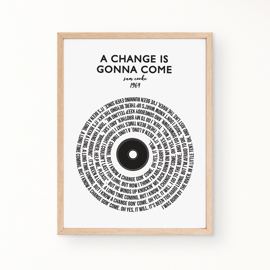 Lyric Wall Art - A Change Is Gonna Come by Sam Cooke