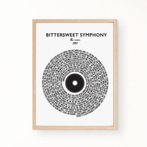 Lyric Wall Art - Bittersweet Symphony by The Verve