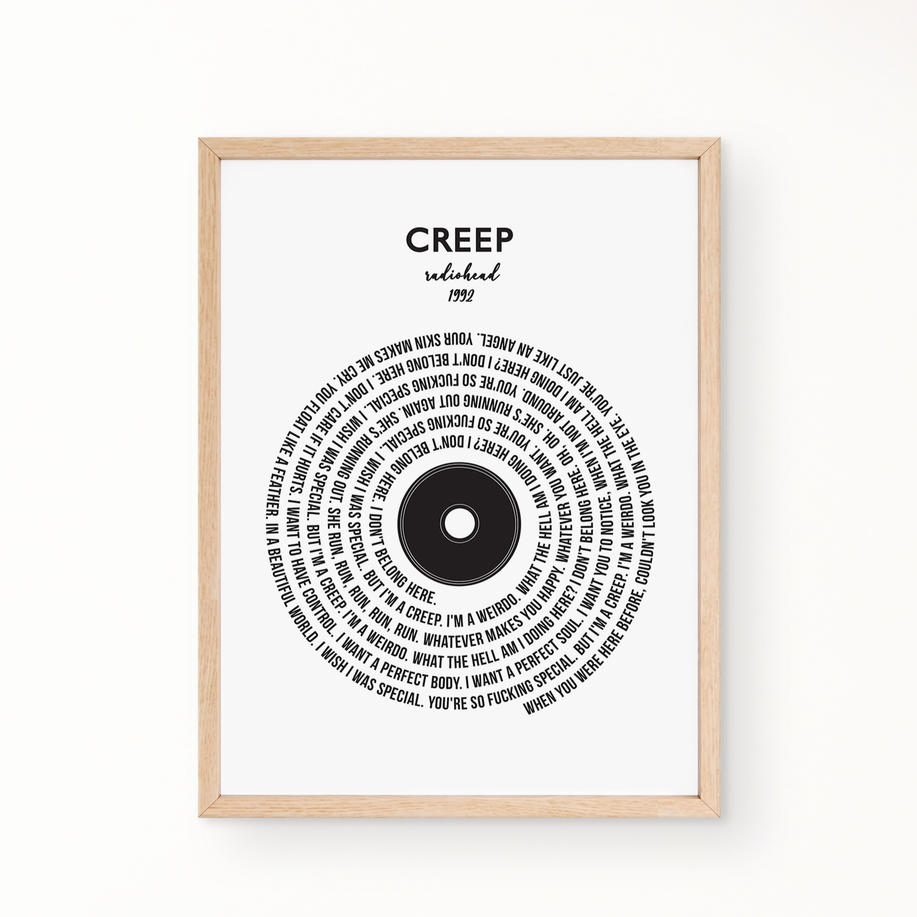 Lyric Wall Art - Creep by Radiohead