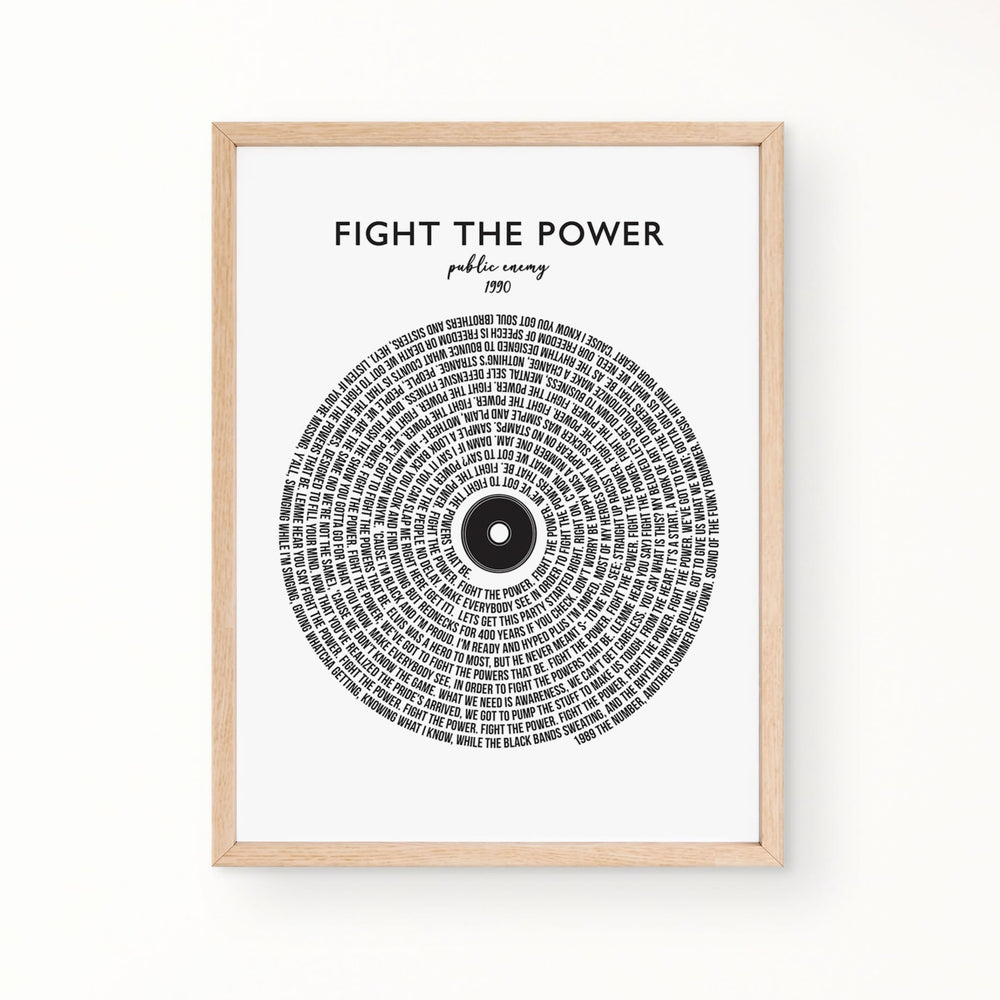 Lyric Wall Art - Flight The Power by Public Enemy