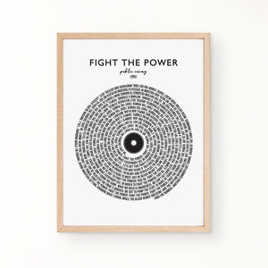 Lyric Wall Art - Flight The Power by Public Enemy