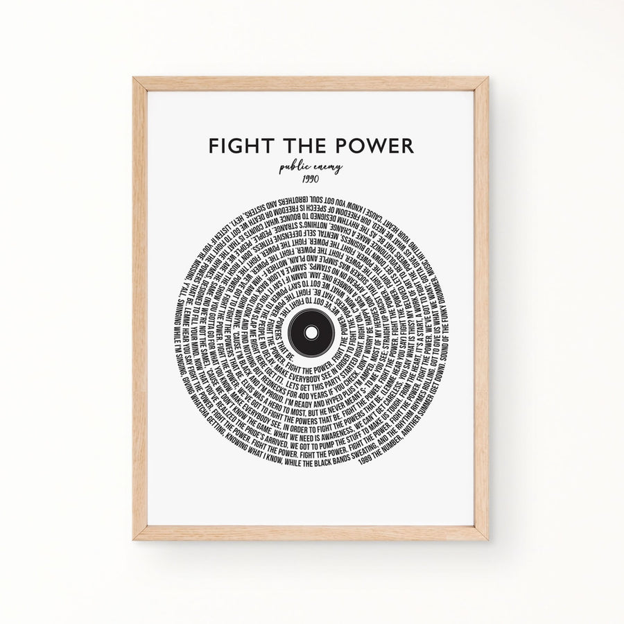 Lyric Wall Art - Flight The Power by Public Enemy